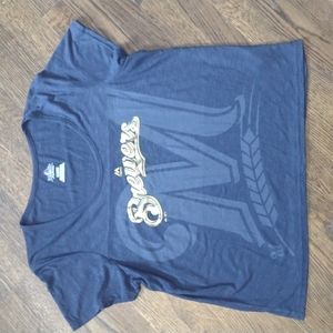 Milwaukee Brewers scoopneck short sleeve t shirt size XL